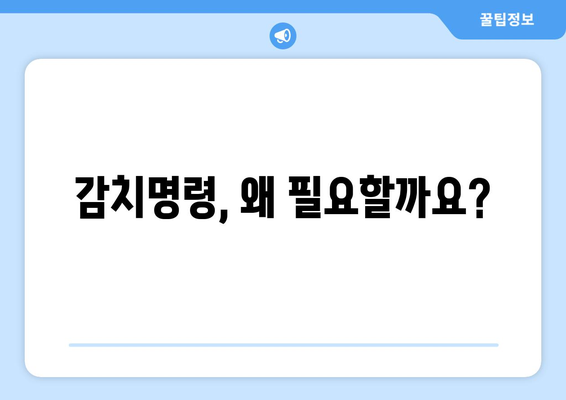 감치명령의 의미와 절차 완벽 분석| 이해하기 쉬운 가이드 | 감치명령, 법률, 절차, 소송