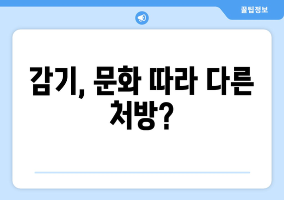 감기에 대한 국제적 관행| 다양한 문화 속에서 찾는 건강 지혜 | 감기, 국제 비교, 건강 관행, 민간 요법