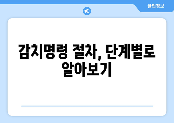 감치명령의 의미와 절차 완벽 분석| 이해하기 쉬운 가이드 | 감치명령, 법률, 절차, 소송