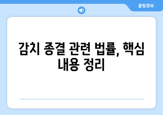 감치 종결과 석방 또는 다른 조치| 궁금증 해소 가이드 | 감치, 석방, 법률, 조치, 절차, 정보