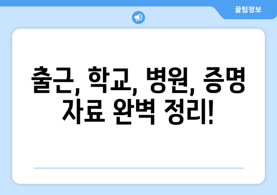 감기 사유 타당성 조사 가이드| 증명 자료와 방법 | 출근, 학교, 병원, 증빙