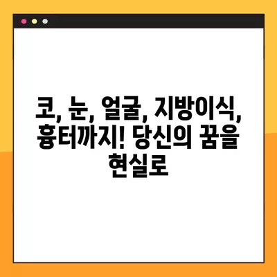 서울 동대문구 회기동 성형외과 추천| 코, 눈, 얼굴, 지방이식, 흉터 전문의 | 일요일 진료 가능한 곳 1곳 포함 |