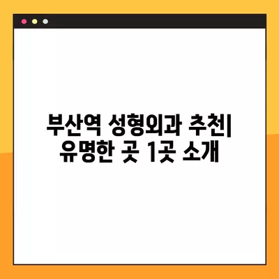 부산역 성형외과 추천| 일요일 진료 가능한 전문의, 얼굴/흉터/지방이식/코/눈 비교분석 |  유명한 1곳 소개