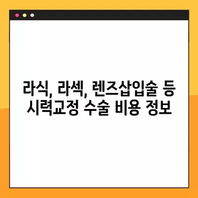 서울 용산구 신계동 스마일 라식/라섹 잘하는 안과 4곳 추천| 렌즈삽입술, 시력교정 수술 비용 정보 포함 | 녹내장, 백내장