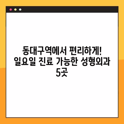 동대구역 성형외과 추천| 일요일 진료 가능한 전문의 5곳 비교  | 얼굴, 눈, 코, 지방이식, 흉터