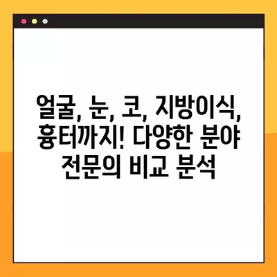 동대구역 성형외과 추천| 일요일 진료 가능한 전문의 5곳 비교  | 얼굴, 눈, 코, 지방이식, 흉터