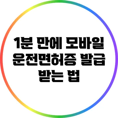 1분 만에 모바일 운전면허증 발급 받는 법