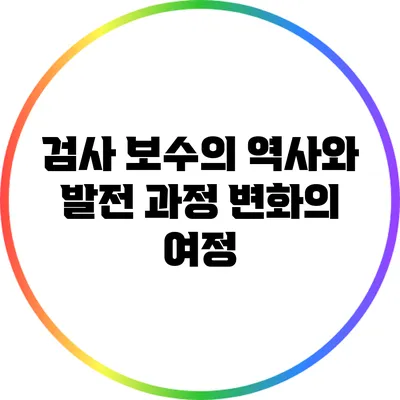 검사 보수의 역사와 발전 과정: 변화의 여정