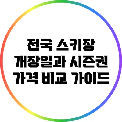 전국 스키장 개장일과 시즌권 가격 비교 가이드