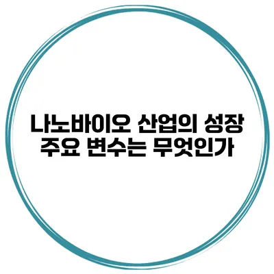 나노바이오 산업의 성장 주요 변수는 무엇인가?