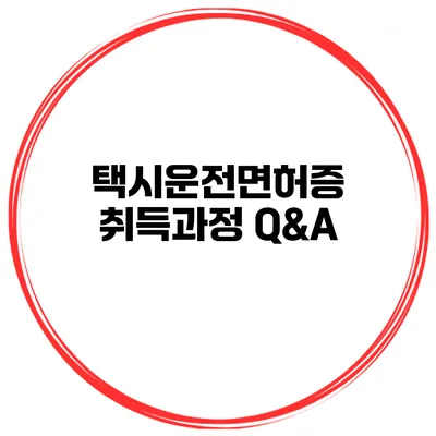 택시운전면허증 취득과정 Q&A